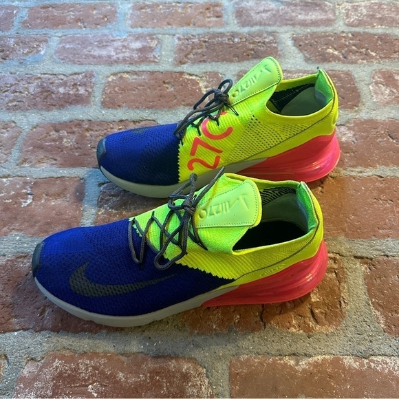 Nike Air Max 270 Flyknit Regency Purple/Grey/Volt Men’s Size 13 - Picture 4 of 15